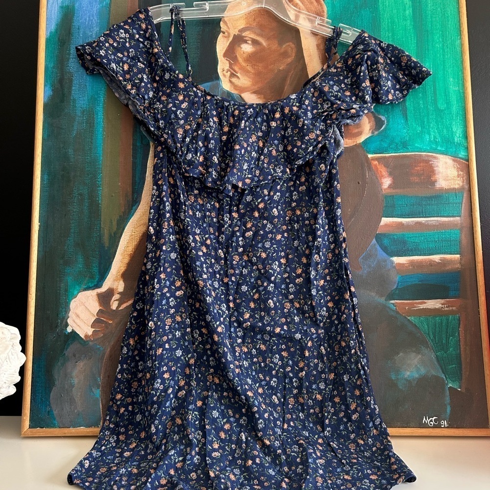 Forever 21 Blue Floral Mini Dress S